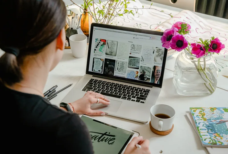 Designer creating template assets for online sale