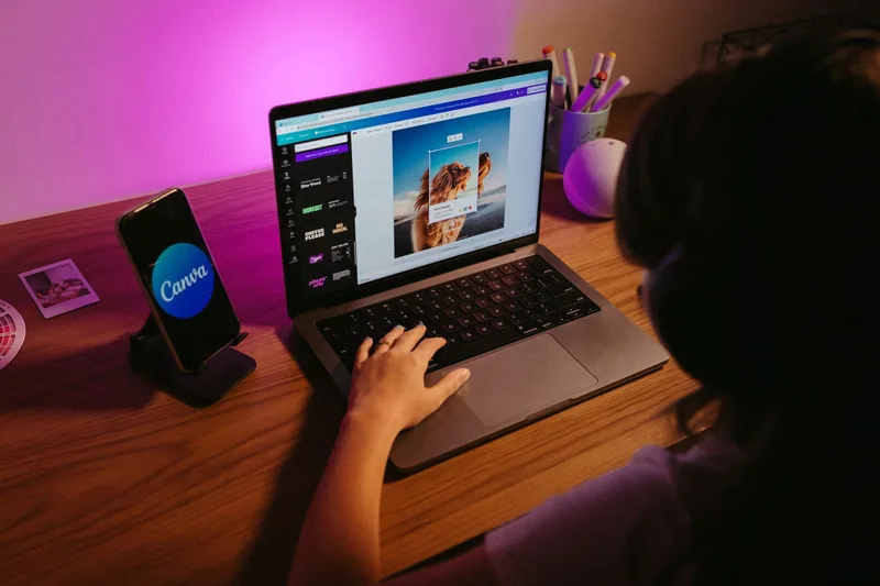 Designer creating digital products for an Etsy shop